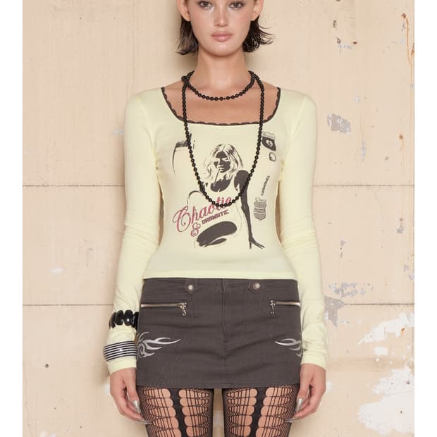 Baddie Print Long Sleeve Tee