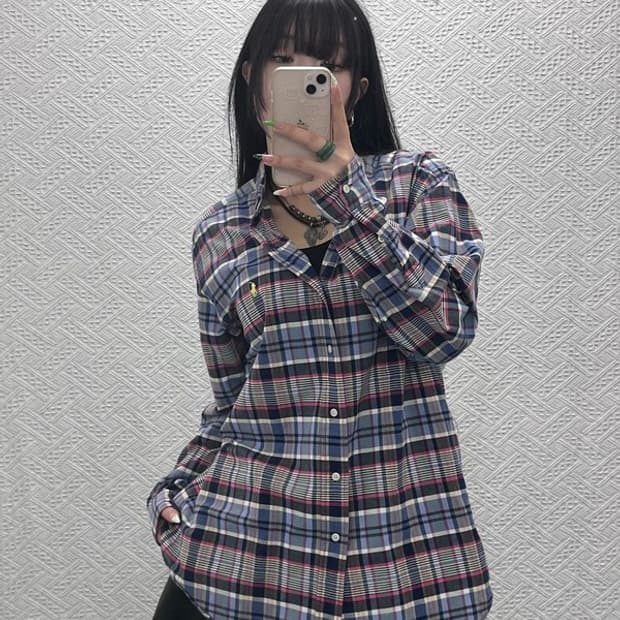 폴로 랄프로렌 빈티지 파머룩 컨트리 체크 셔츠 L C09042