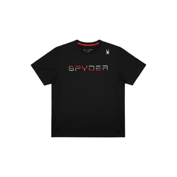 (2XL) 스파이더 자수로고 기능성 반팔 티 블랙