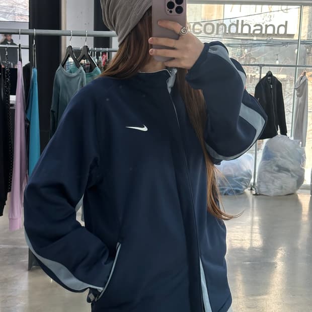 나이키 스우시 트랙탑 져지 딥네이비