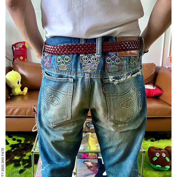 90-00s S?UAPE Japan Sugar Skull Denim