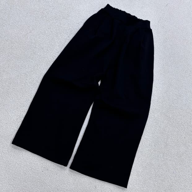 F 랄라라운지 여성 블랙 와이드 밴딩 팬츠 0519Y