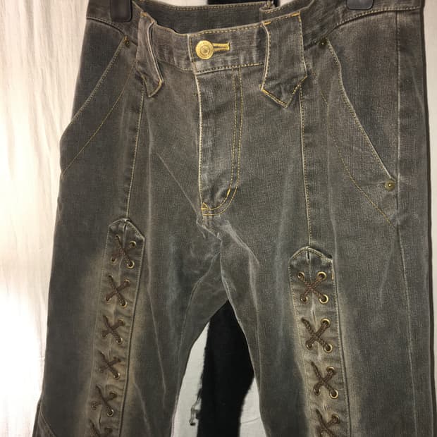 00’S Tornado Mart lace-up flared jeans