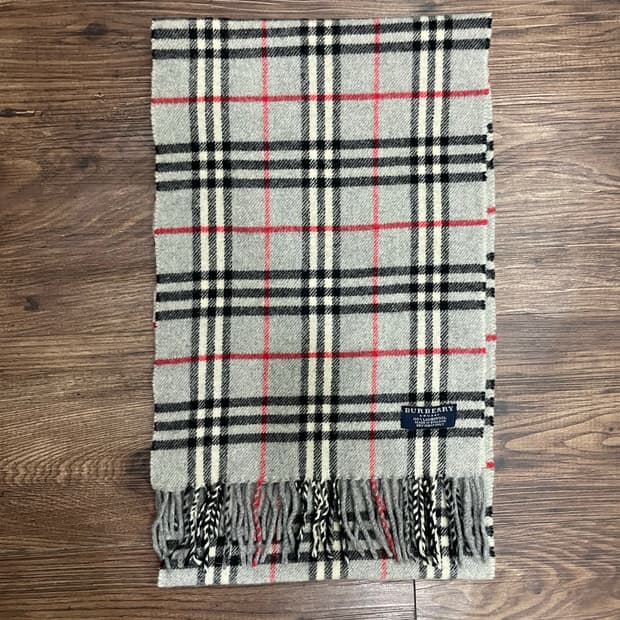 버버리 램스울 노바체크 머플러 목도리 그레이