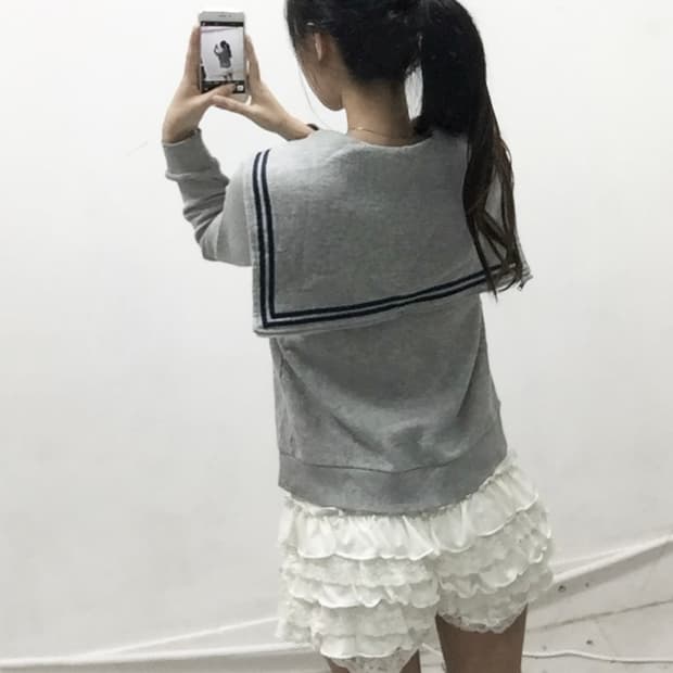 [PAPER LAPIZ] 세일러 그레이 후드집업