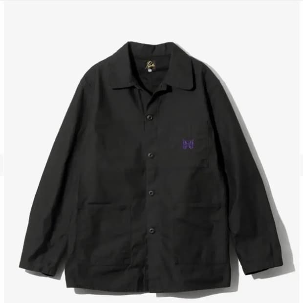 Needles 리버스 새틴 커버올 워크자켓 블랙 