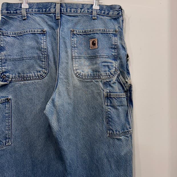 칼하트 빈티지 와이드핏 카펜더 더블니 데님팬츠