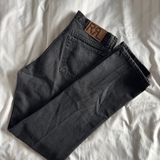 [34] rrl 더블알엘 블랙 워싱 데님