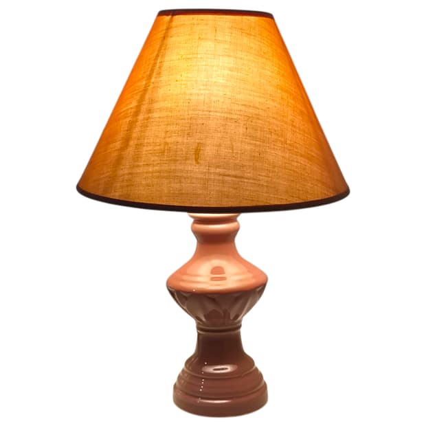 80s 소쇼 레트로 로즈 도자기 스탠드 램프