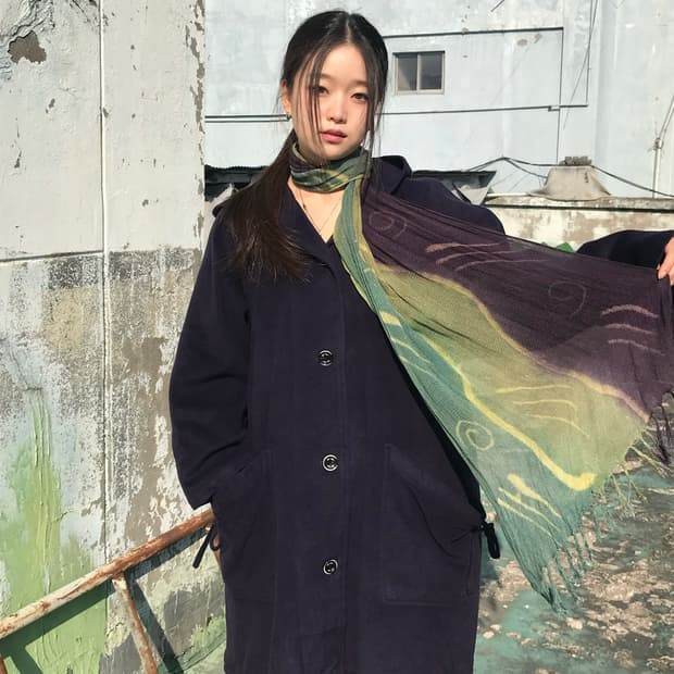 포레스트 그린 에스닉 스카프