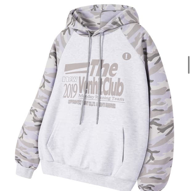 MRT 카모 래글런 후드티 _ 라이트 그레이