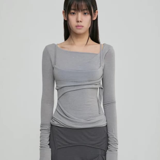 플레어업 Layered Bustier Long Sleeve (그레이)