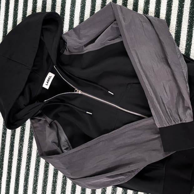 라벨 아카이브 나일론배색 후드집업 L