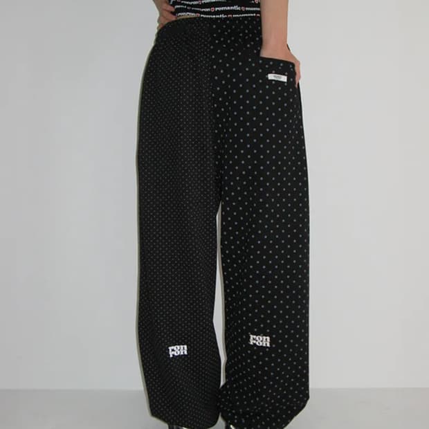 론론 미니 로고 스웻 도트 조거팬츠