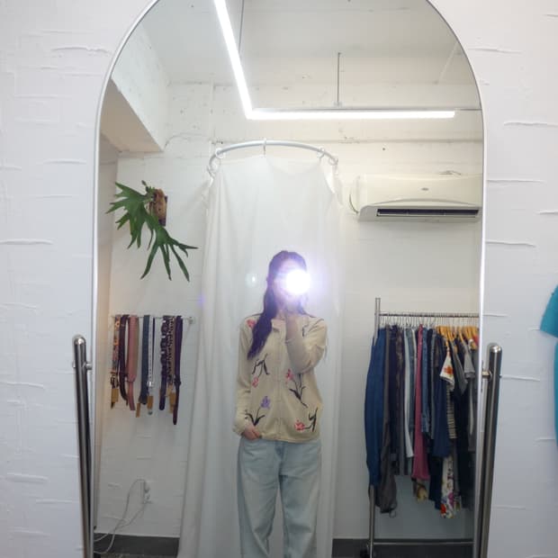 플라워 오버핏 가디건
