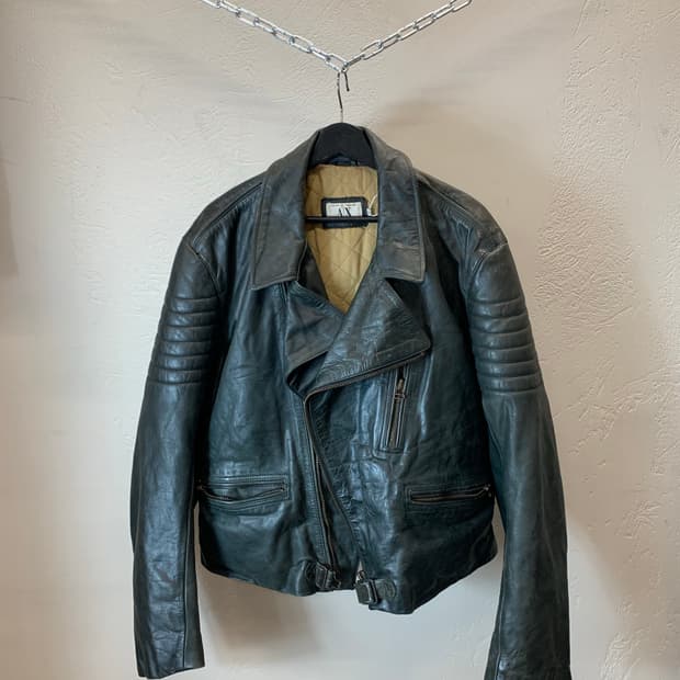 아르마니 익스체인지 레더 바이커자켓