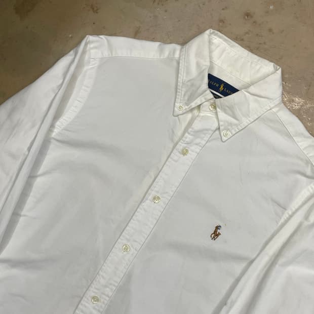S 폴로랄프로렌 클래식핏 화이트 코튼 셔츠