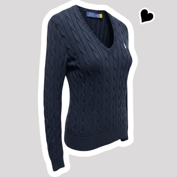 여성 신형 폴로 랄프로렌 블랙 꽈배기 니트