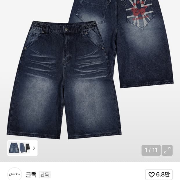 글랙 빈티지 잭 데님 버뮤다 팬츠 (INDIGO)