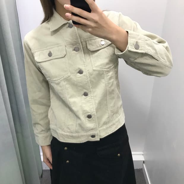 폴로진스 아이보리 코듀로이 트러커 자켓