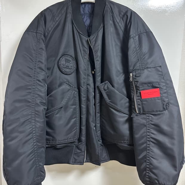 [48]우영미 자수 패치 디테일 MA-1 블랙