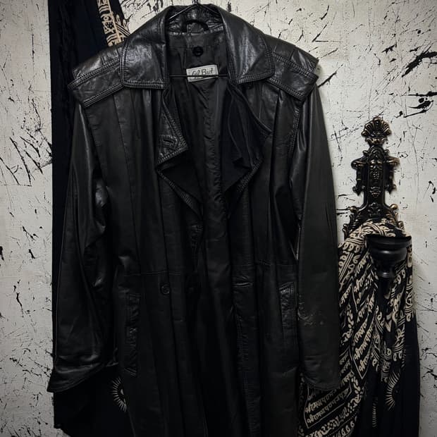Black leather coat
