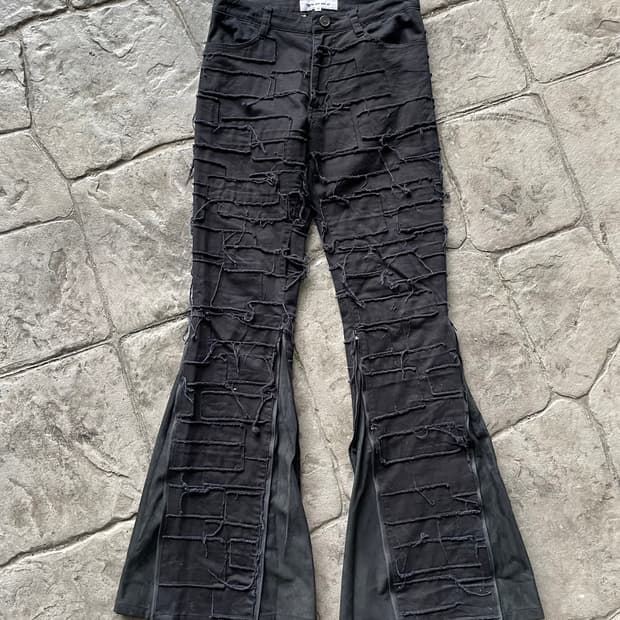gomme 사이드 집업 크러스트 패치 플레어 진(goat leather)