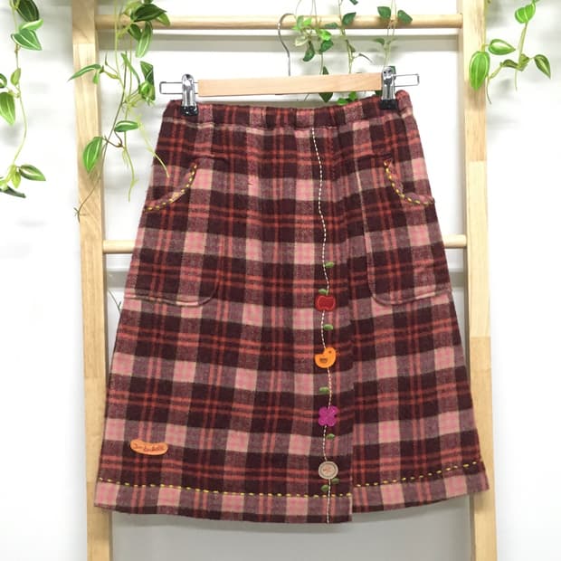 JPN/ 패치스커트 러블리스커트 스티치스커트 체크스커트 미디스커트 모리