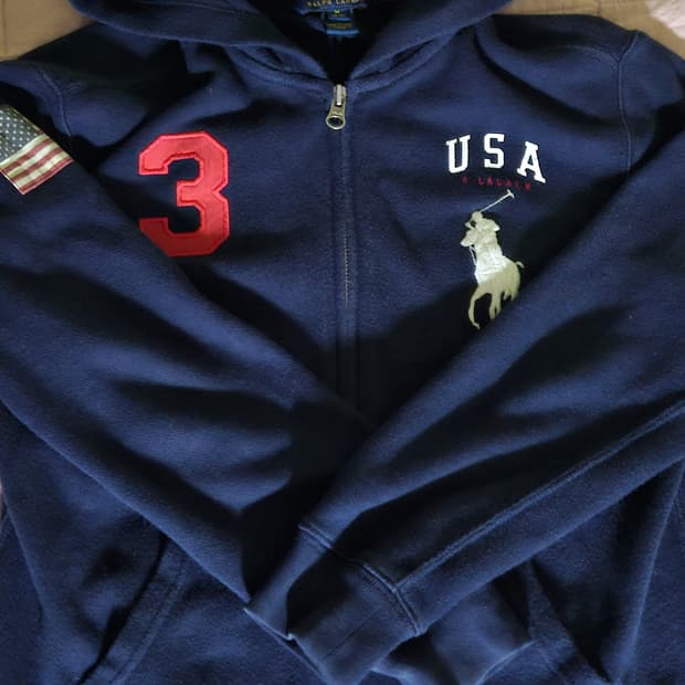 폴로 미국 성조기 후드집업