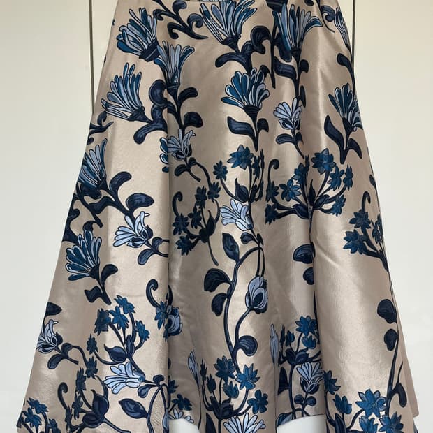 플라워자수  A라인 스커트