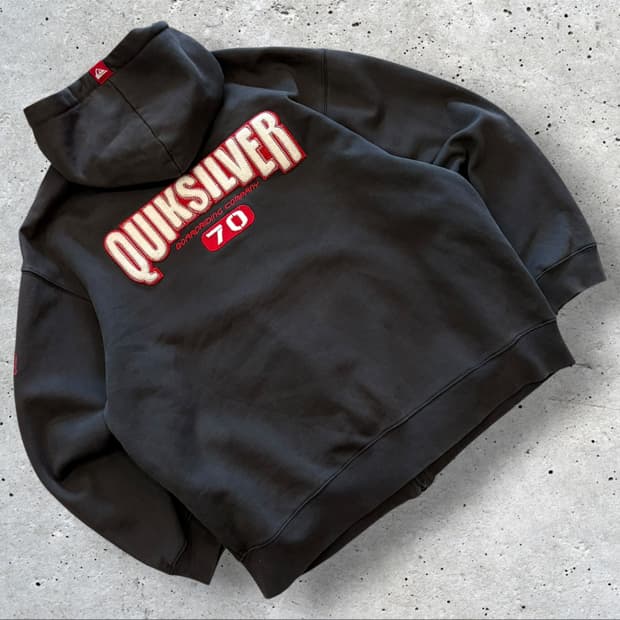 [XL] 90s 퀵실버 빈티지 빅로고 블랙 후드집업 D597
