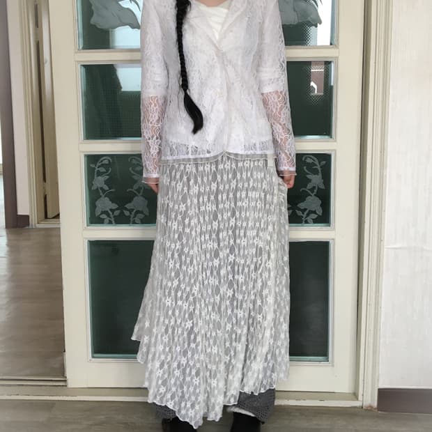 Flower pattern see through jacket