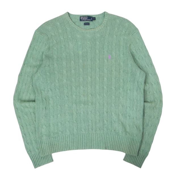 폴로랄프로렌 민트 실크 케이블 니트
