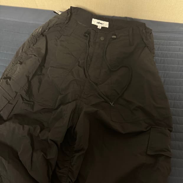 엑스톤즈 XP127 셔링 카고 팬츠 (BLACK)