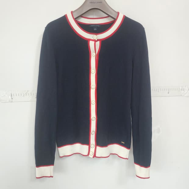 타미힐피거 네이비/레드 가디건