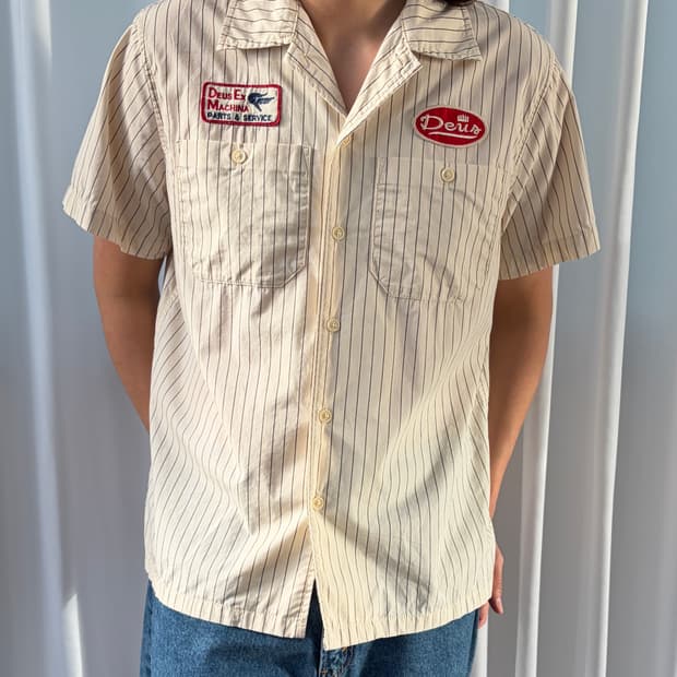 [M]데우스 엑스 마키나 스트라이프 워크 셔츠