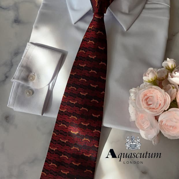 아쿠아스큐텀 실크 밀레니엄 웨이브 넥타이 9.7cm A+등급 A19194