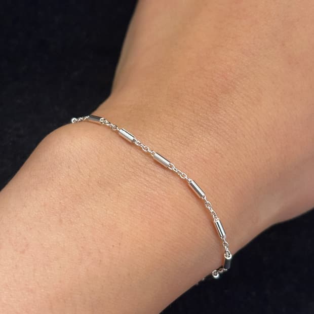 Cylinder Link 926Silver Bracelet