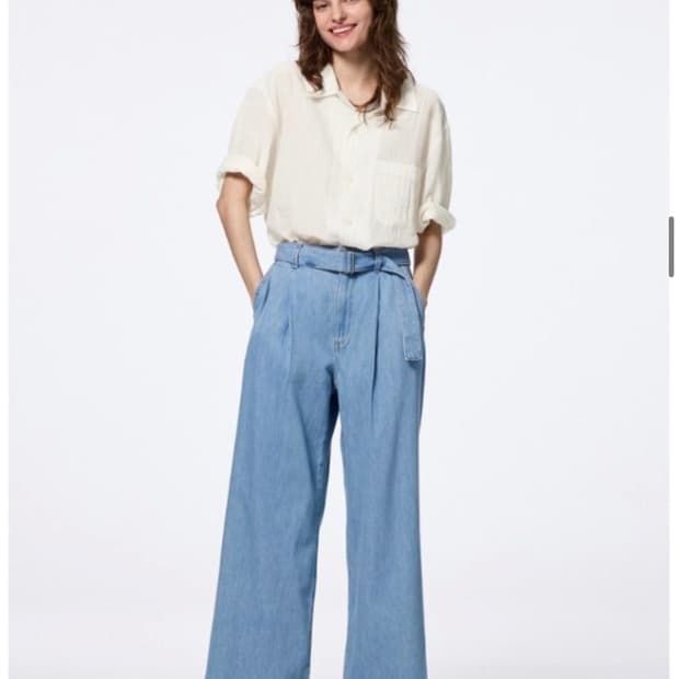 새상품) gu 와이드팬츠 L