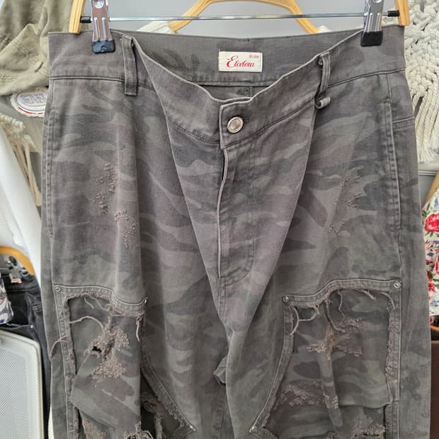 이티씨이 etce 디스트로이드 카고 팬츠 L