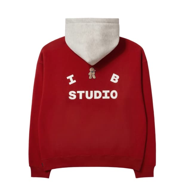 M 아이앱 스튜디오 24 크리스마스 후드 버건디 오트밀