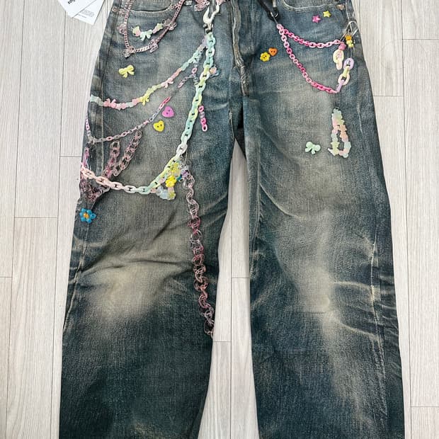 아크네 스튜디오 배기 핏 진 미드 블루 54