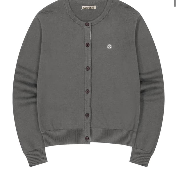 코이세이오 가디건 그레이 flower placket cardigan