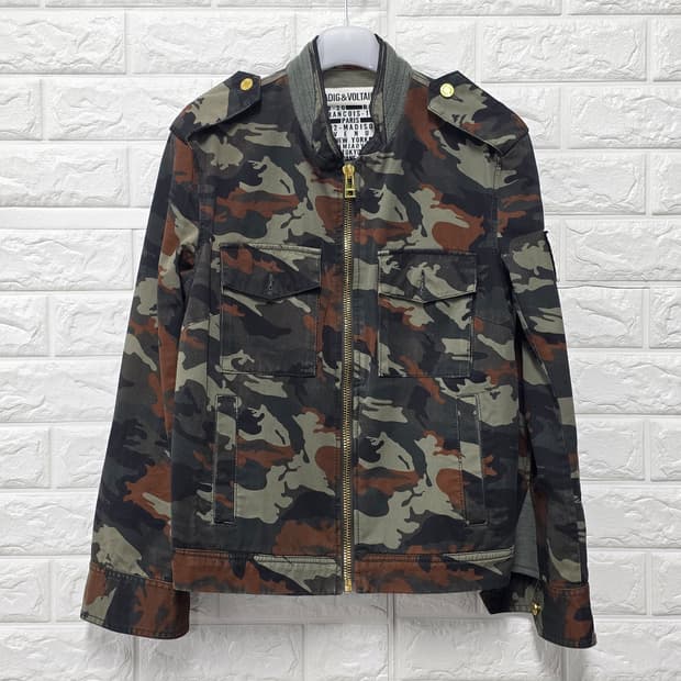 택포_ 쟈딕앤볼테르 밀리터리 카모 자켓 M