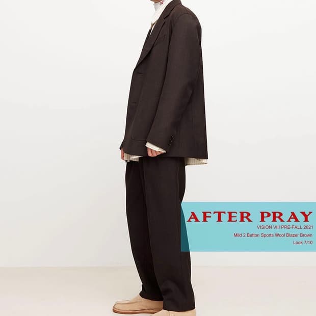 애프터프레이 브라운 울 셋업 라지