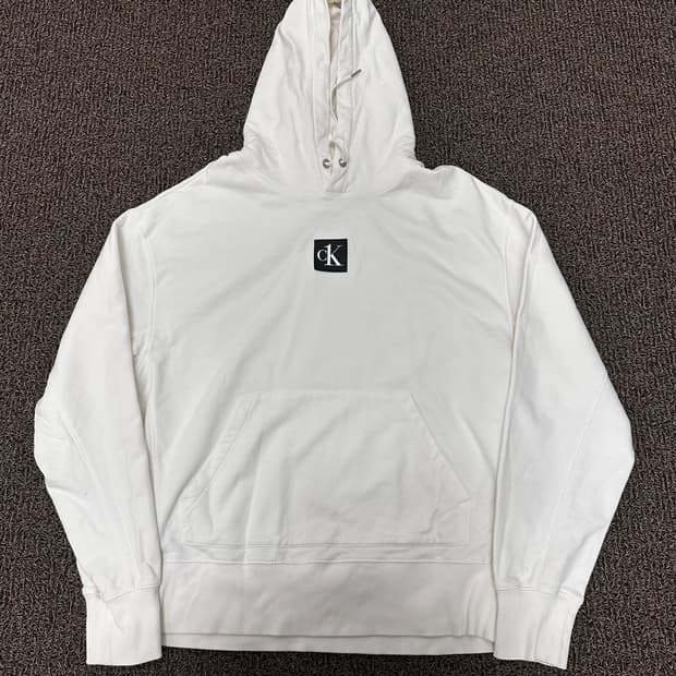 캘빈클라인 CK 로고 후드티 화이트 XL