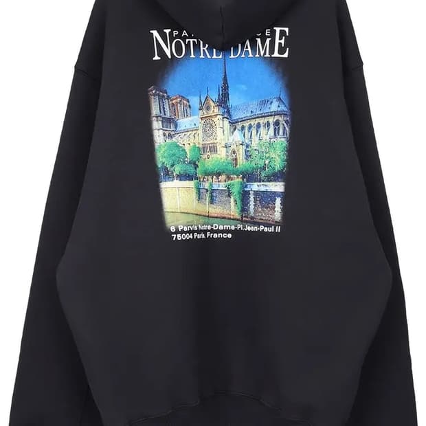 발렌시아가 사크레쾨르 노트르담 오버사이즈 후드티 S