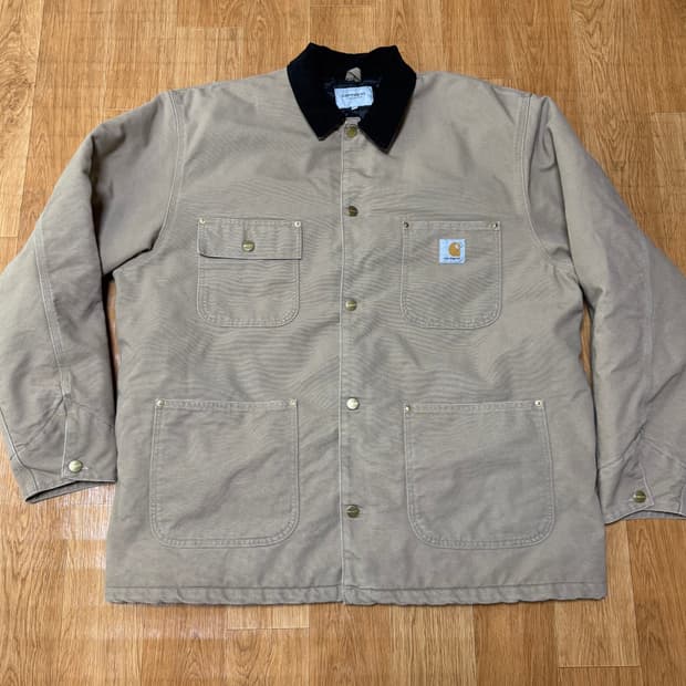 칼하트 윕 초어 코트 자켓 피넛 블랙 에어지드 캔버스