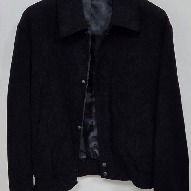 무탠다드 14W 코듀로이 미니멀 블루종 재킷 [블랙] M