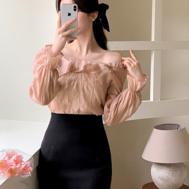 아뜨랑스 블랙 H라인 치마 M